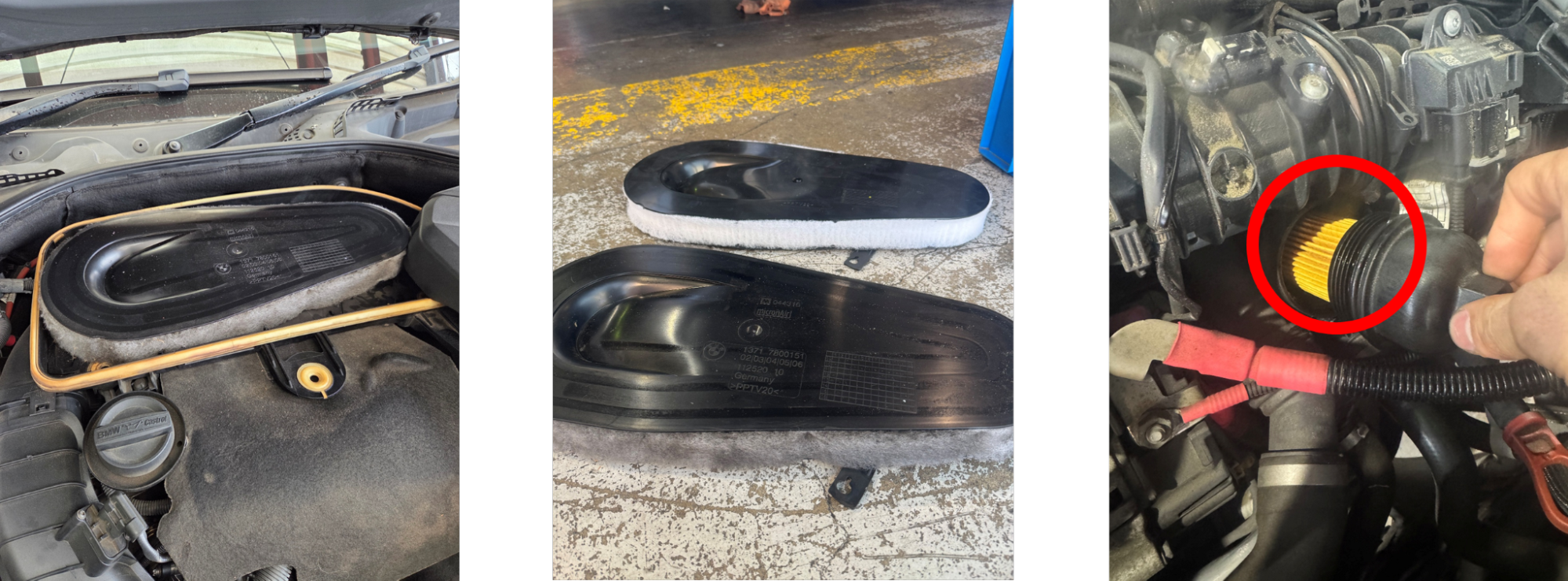 BMW　523d 　エアクリーナー交換、エンジンオイル・オイルフィルター交換