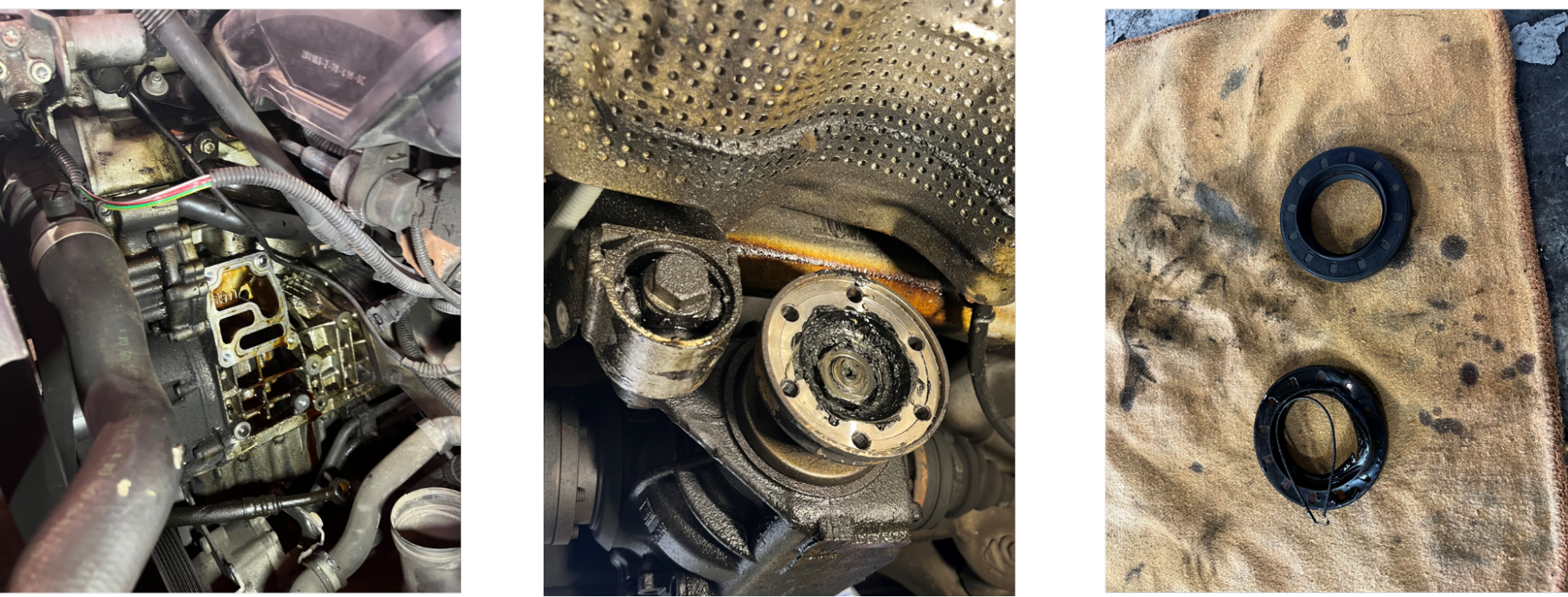 BMW 525i　オルタネーターオイル漏れ、デファレンシャルギアパッキン交換