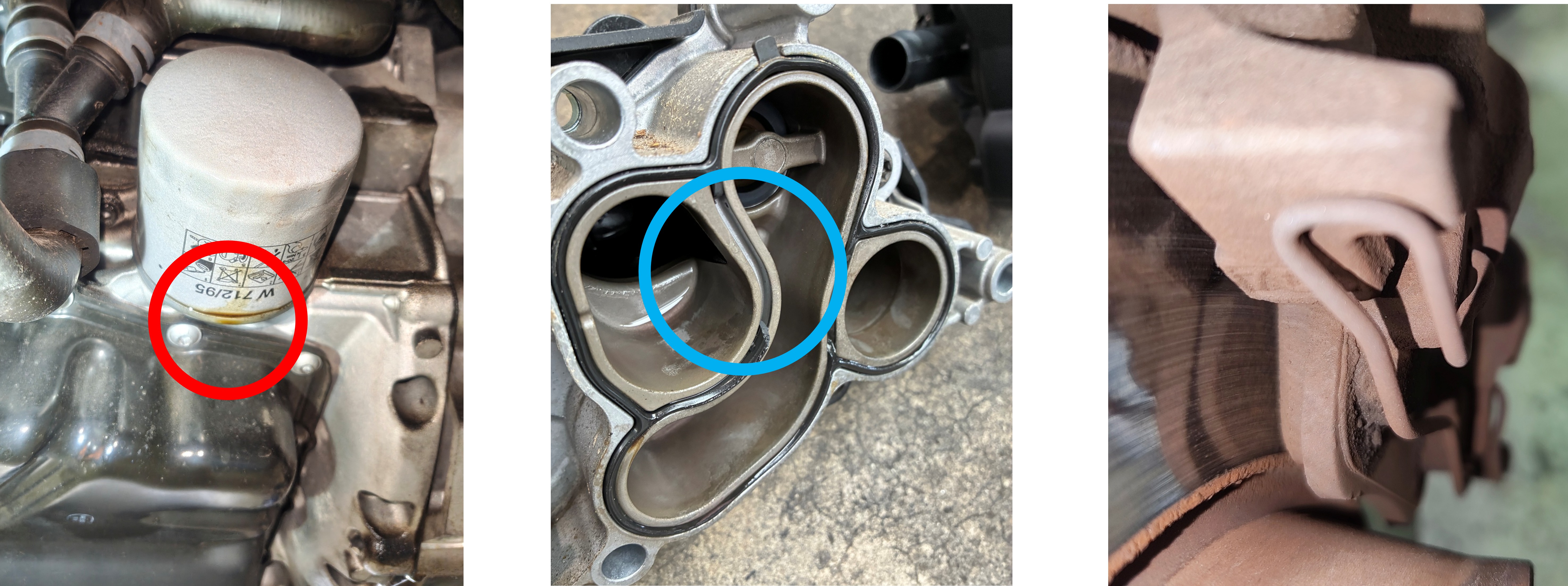 VW　ゴルフヴァリアント　オイル漏れ、水漏れ