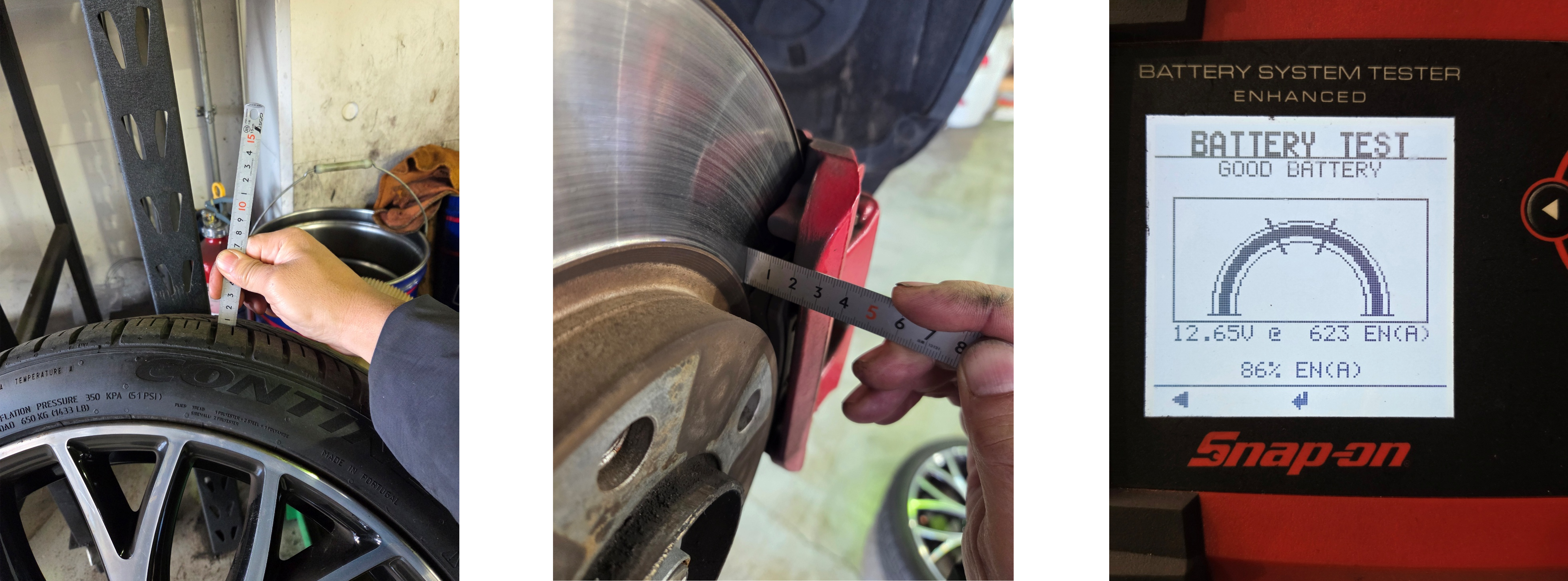 MINIクロスオーバー　タイヤ・ブレーキ残量測定、バッテリー電圧測定