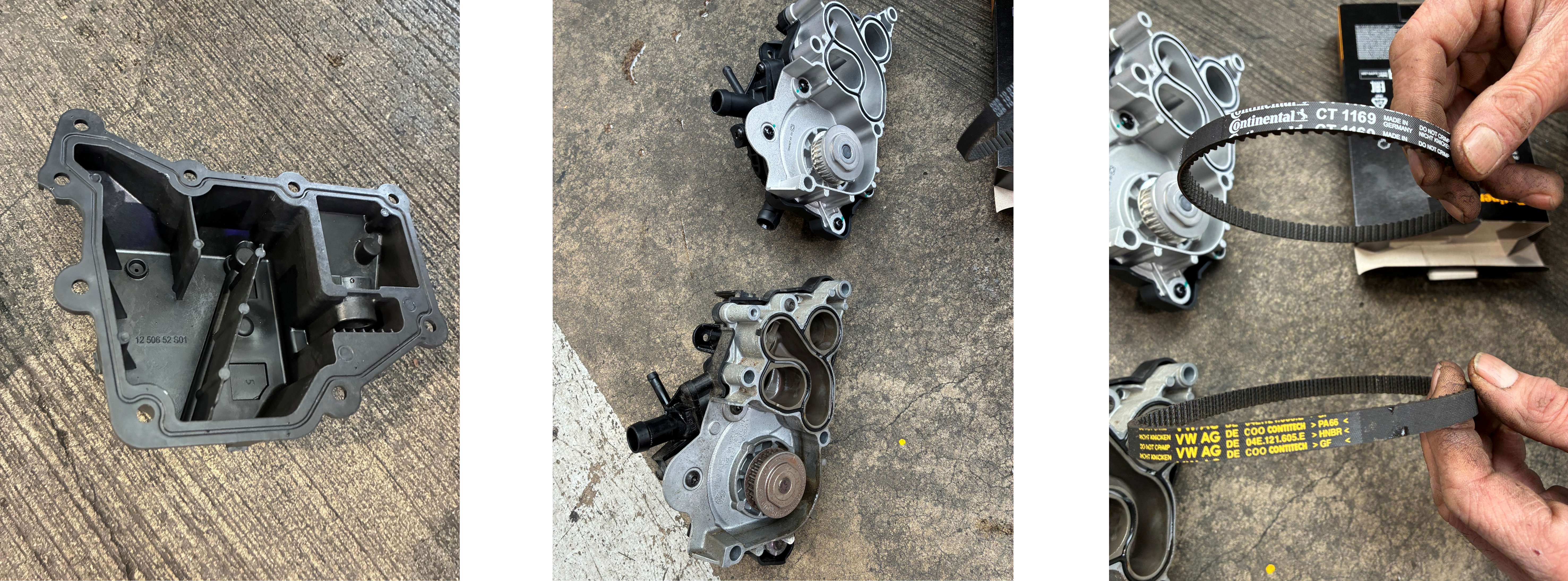 VW　ゴルフヴァリアント　オイルセパレーター交換、ウォーターポンプ交換