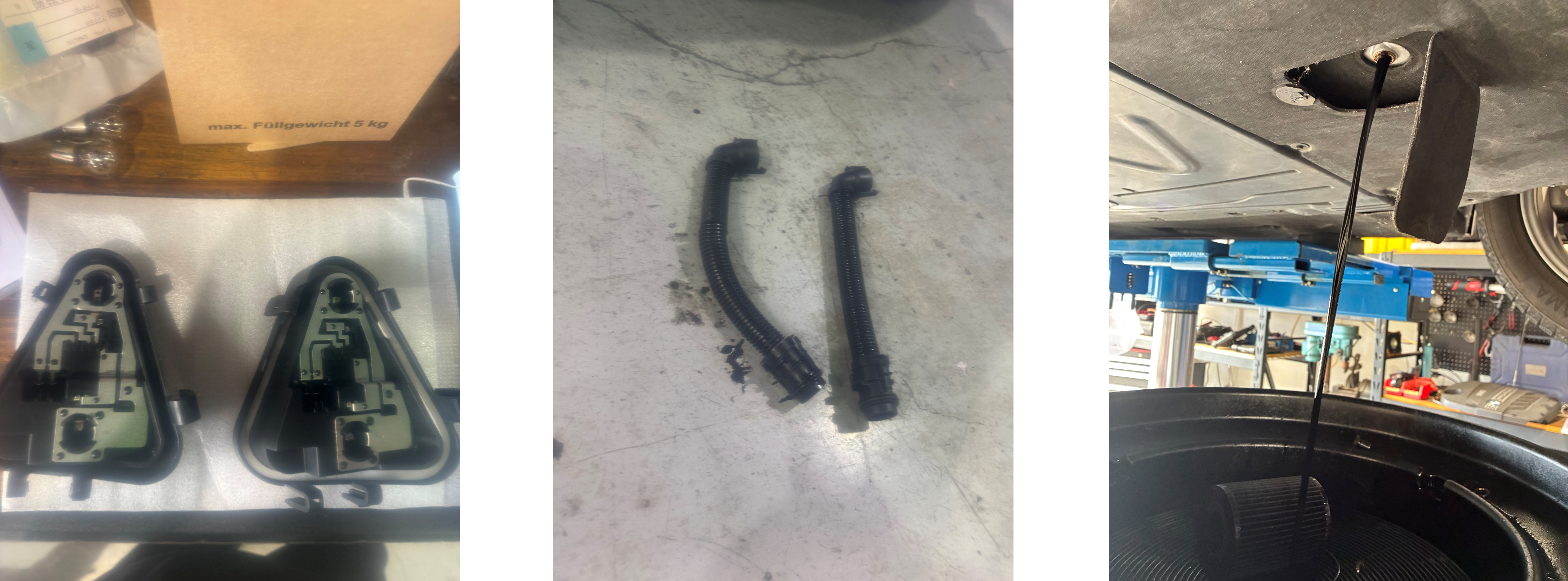 BMW 320d 　ブローバイパイプ交換、エンジンオイル交換