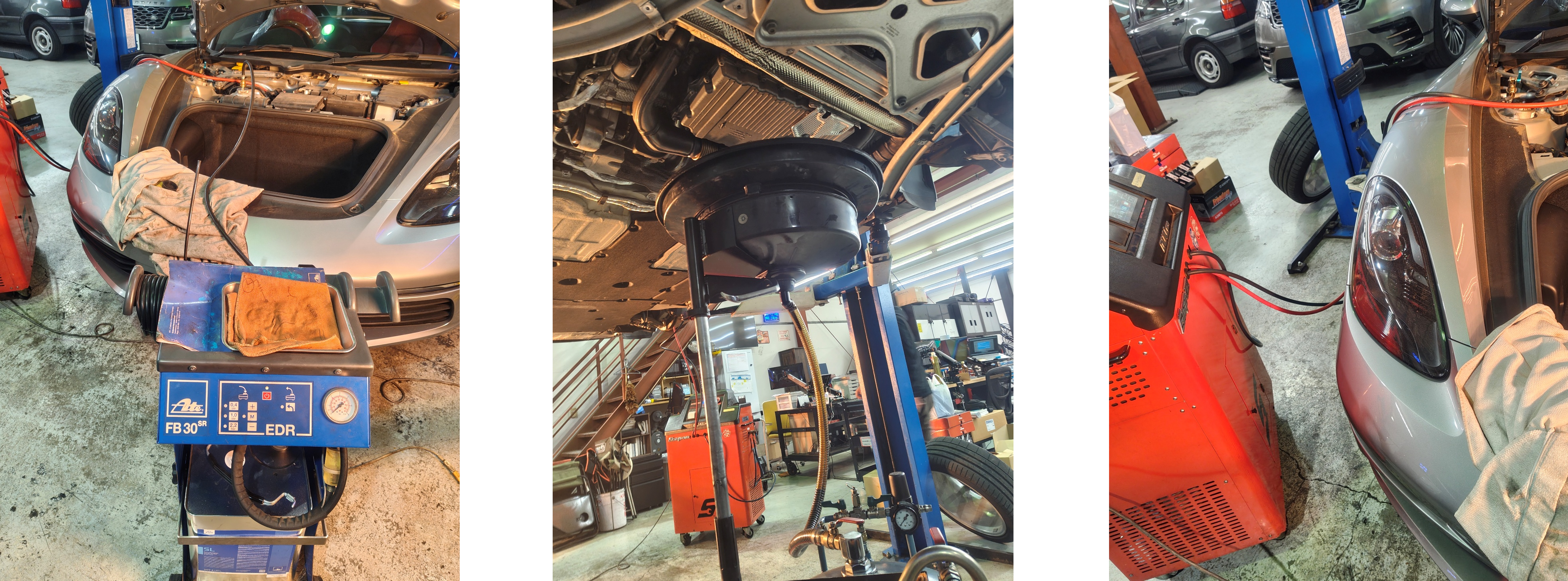 ケイマン　ブレーキフルード交換・エア抜き、エアコンラインドライ洗浄