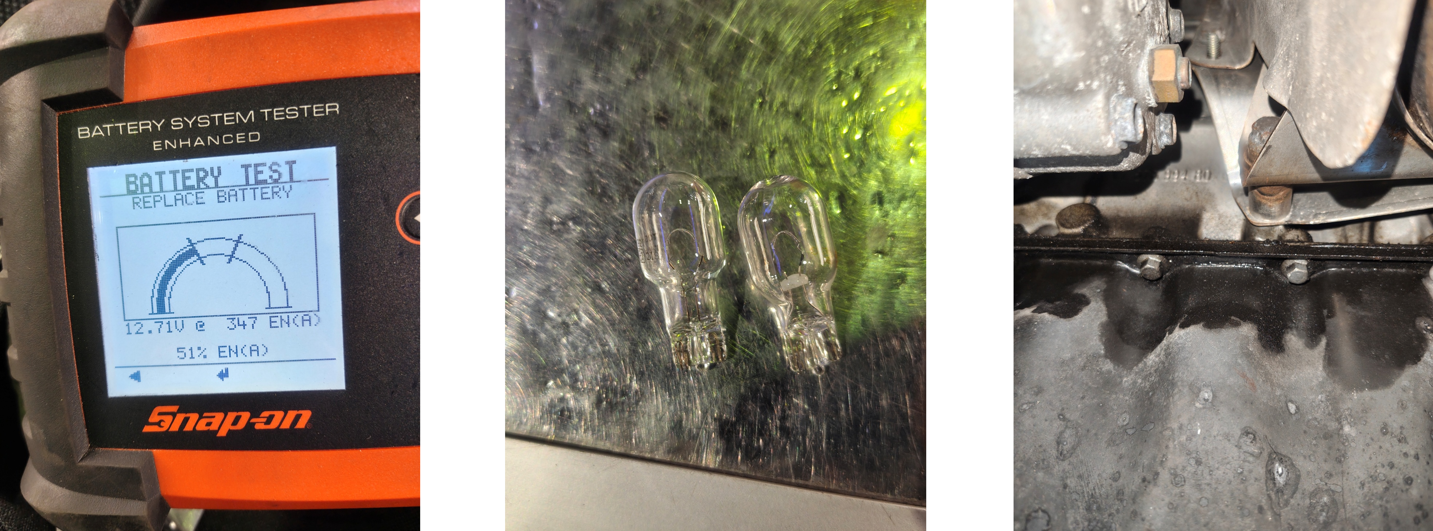 MINIバッテリー電圧測定、フォグランプ交換、オイルパンガスケット交換