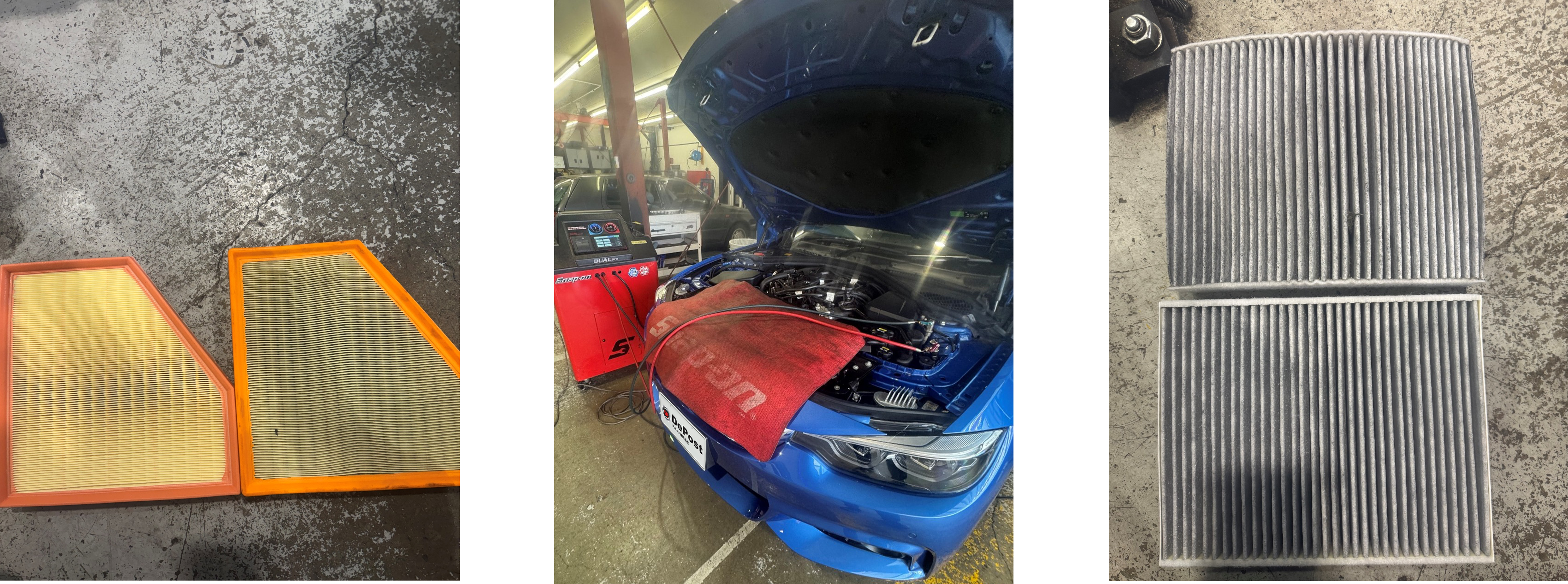 BMW 420i エアコンフィルター交換、エアコンラインドライ洗浄