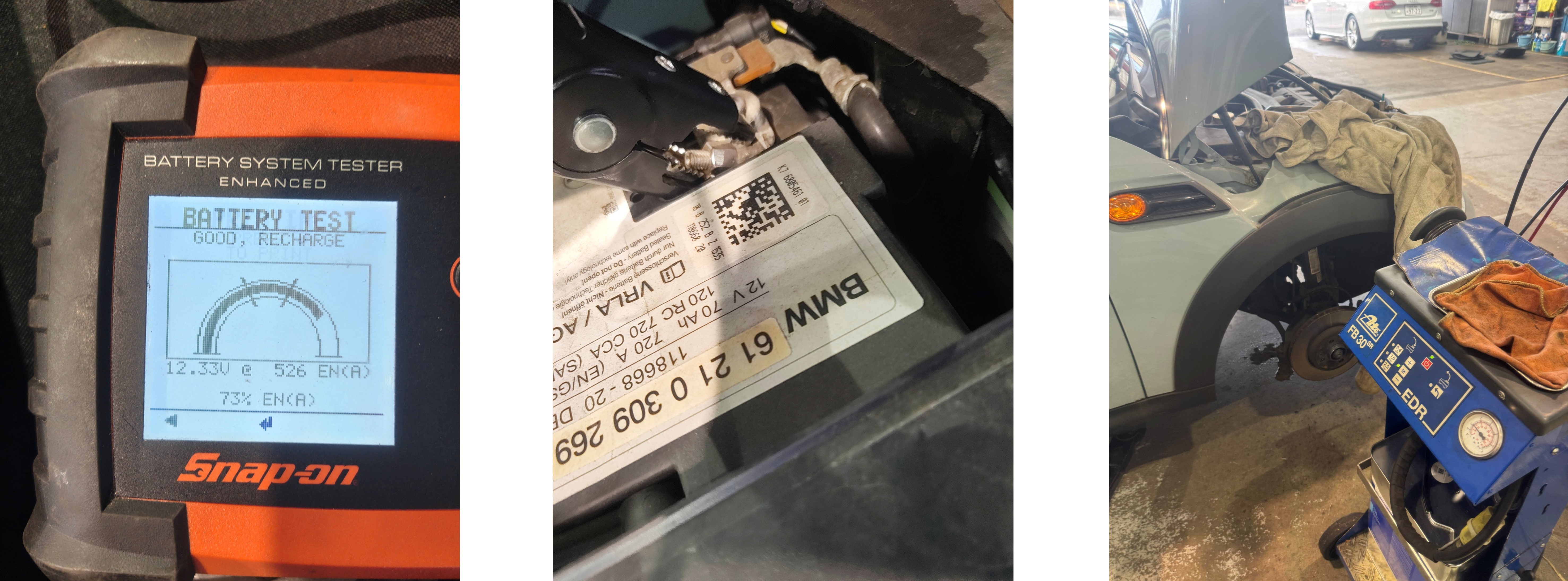 MINIバッテリー電圧測定、ブレーキフルード交換