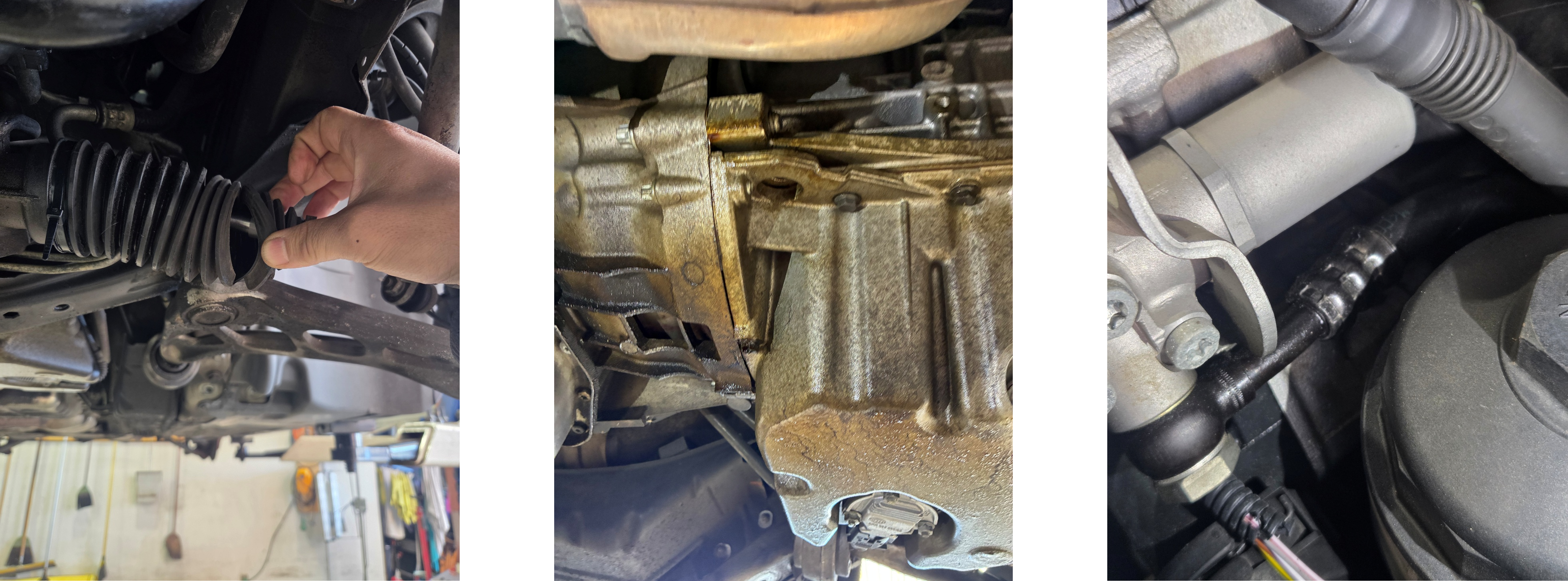 330Ciラックブーツ破損、オイル漏れ