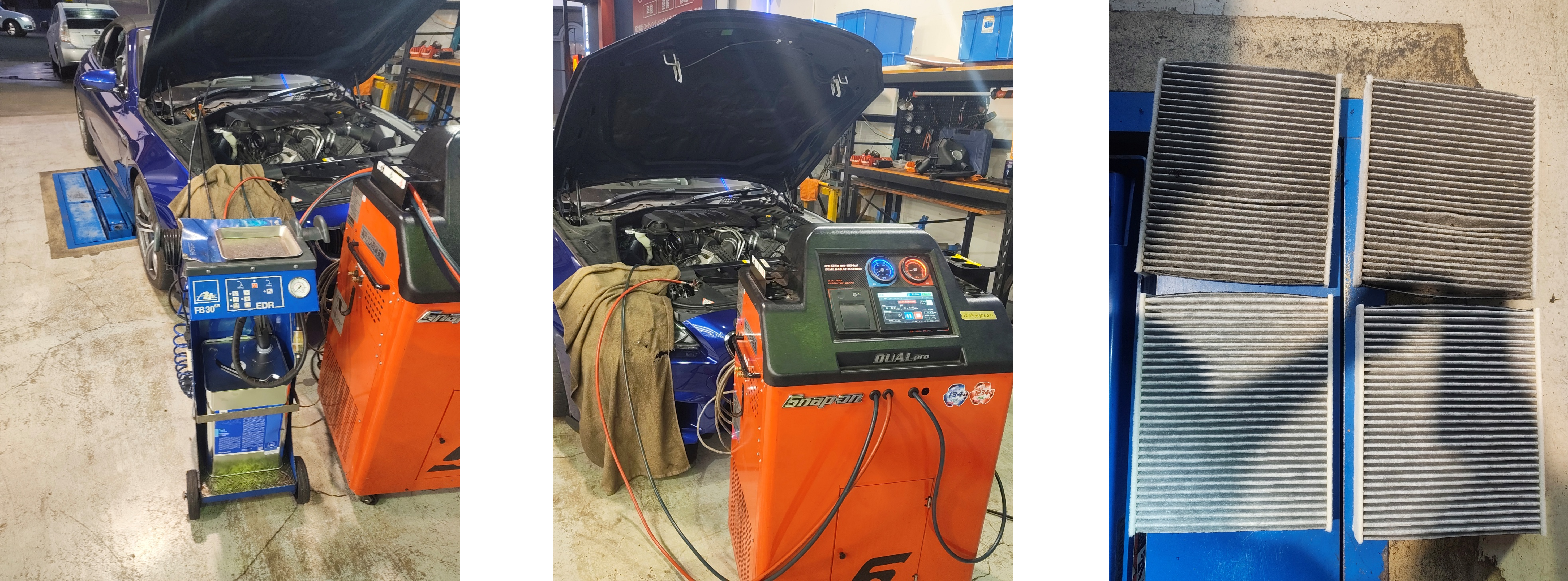 M6ブレーキフルード交換・エア抜き、エアコンラインドライ洗浄