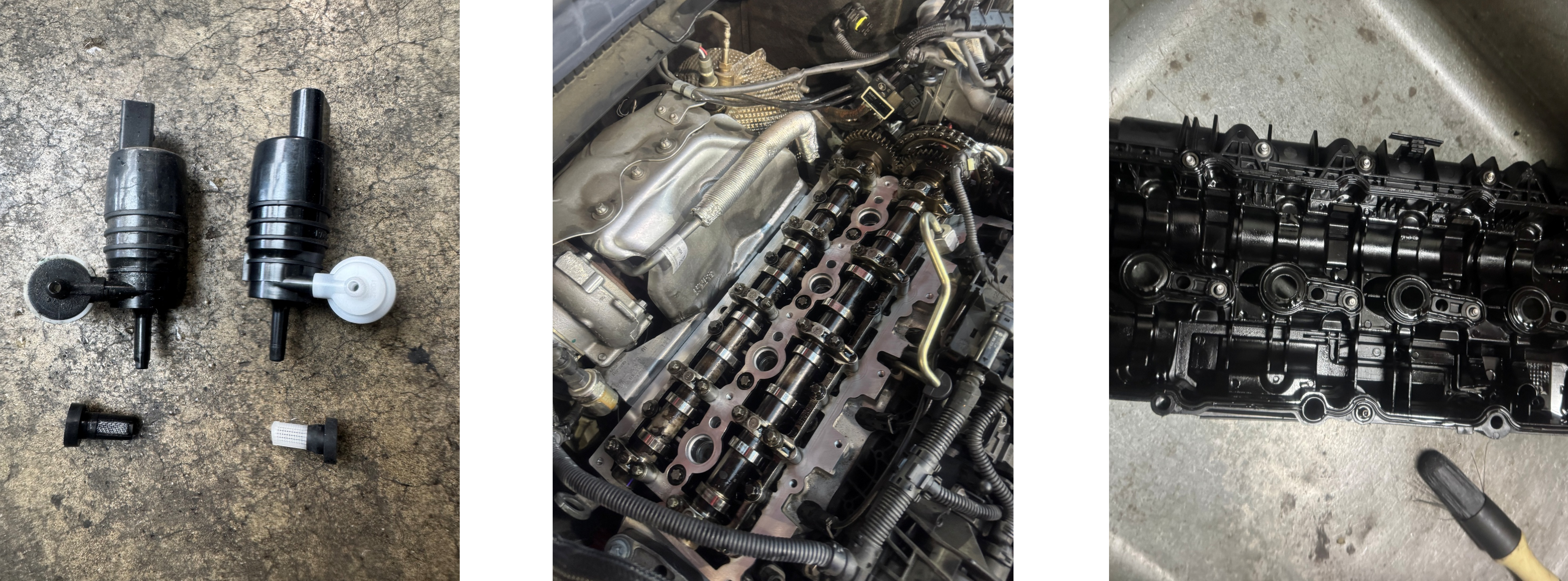 MINIウォッシャーポンプ交換、オイル漏れ