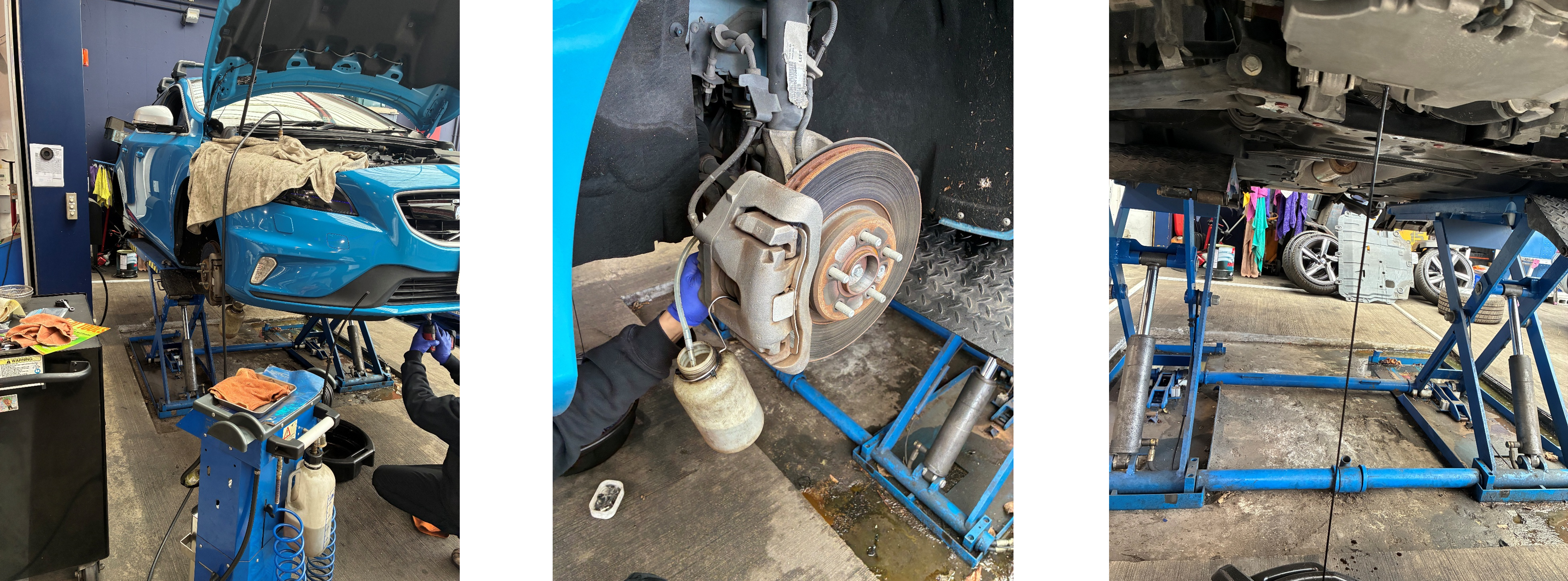 V40ブレーキフルード交換・エア抜き、エンジンオイル・オイルフィルター交換