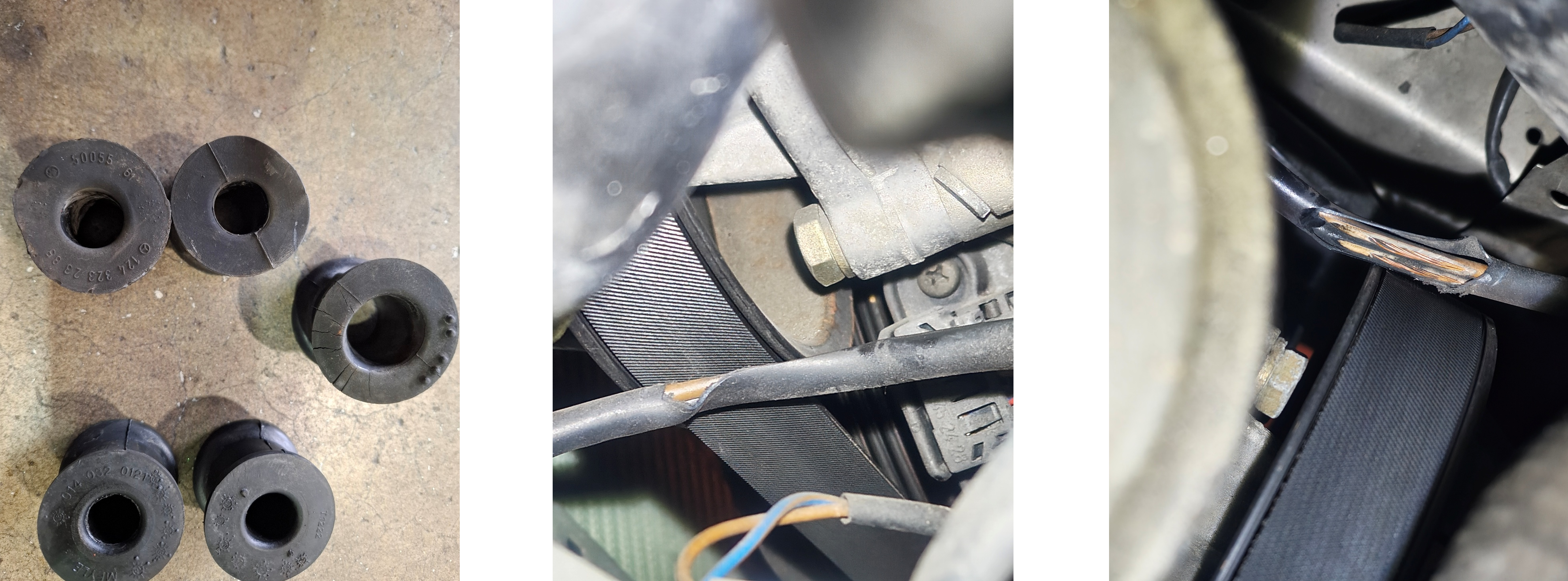 W201フロントスタビライザーラバーブッシュ切れ