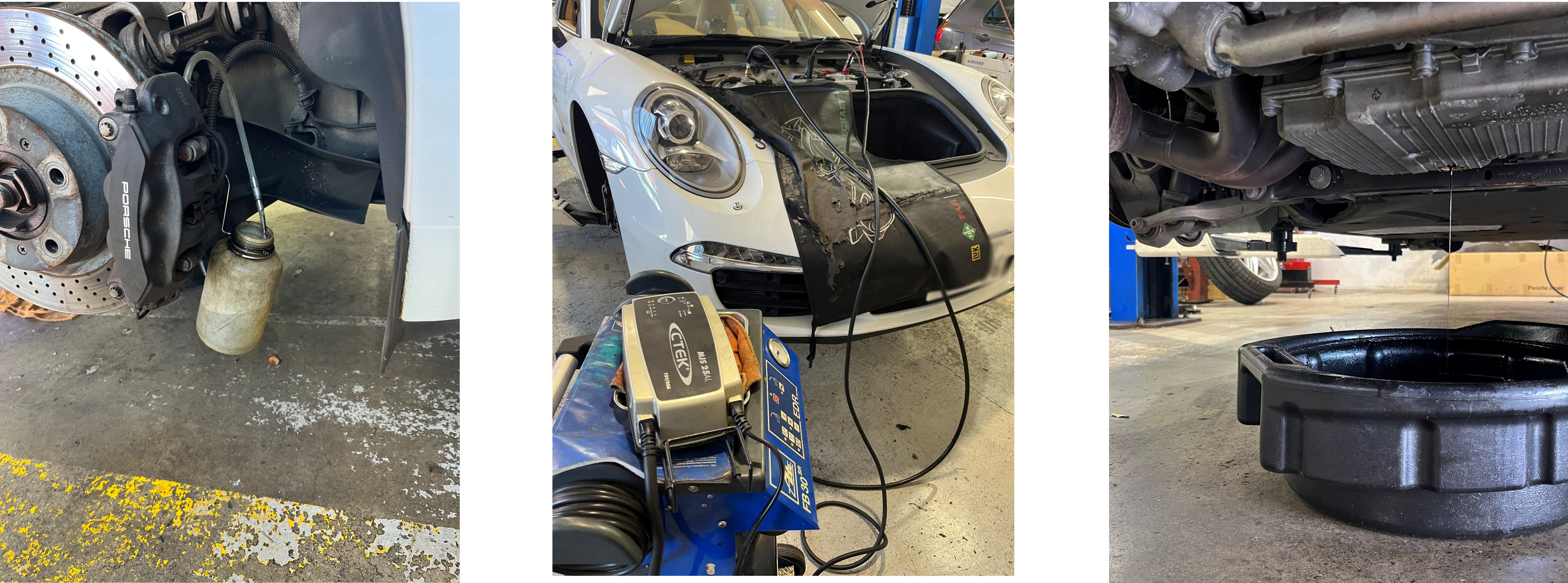 911ブレーキフルード交換・エア抜き、エンジンオイル・オイルフィルター交換