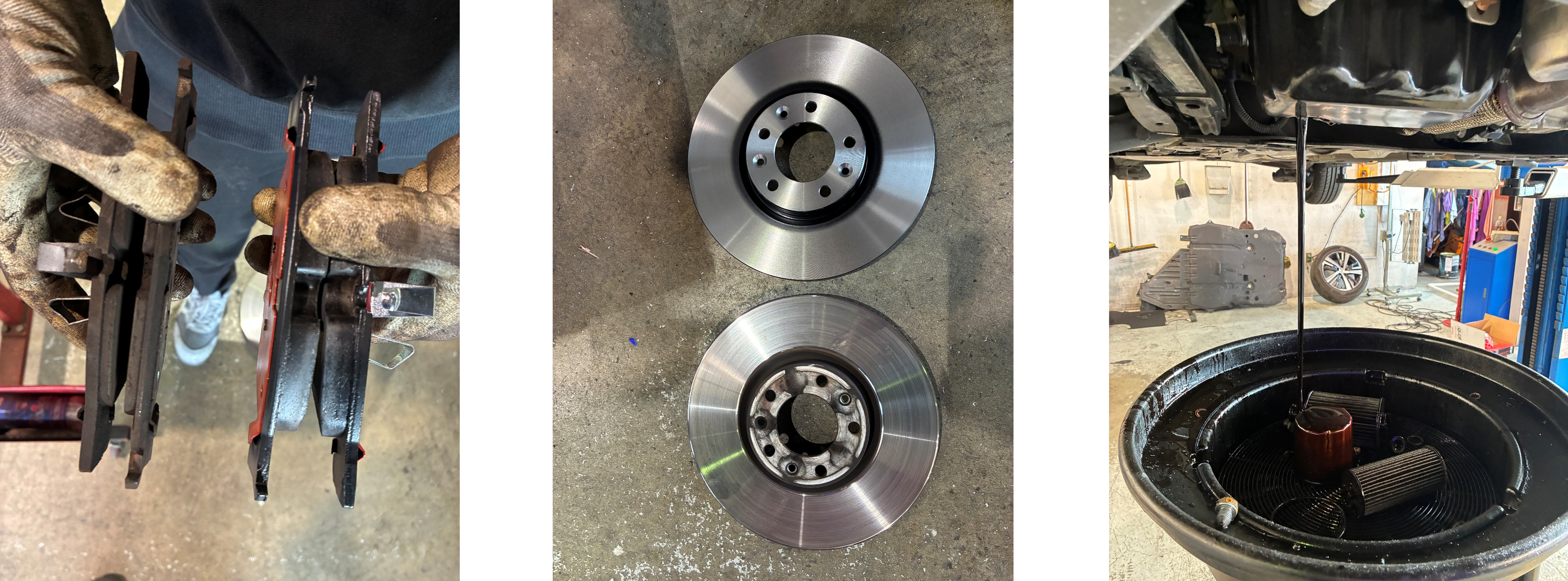 5008ブレーキパッド交換、エンジンオイル・オイルフィルター交換