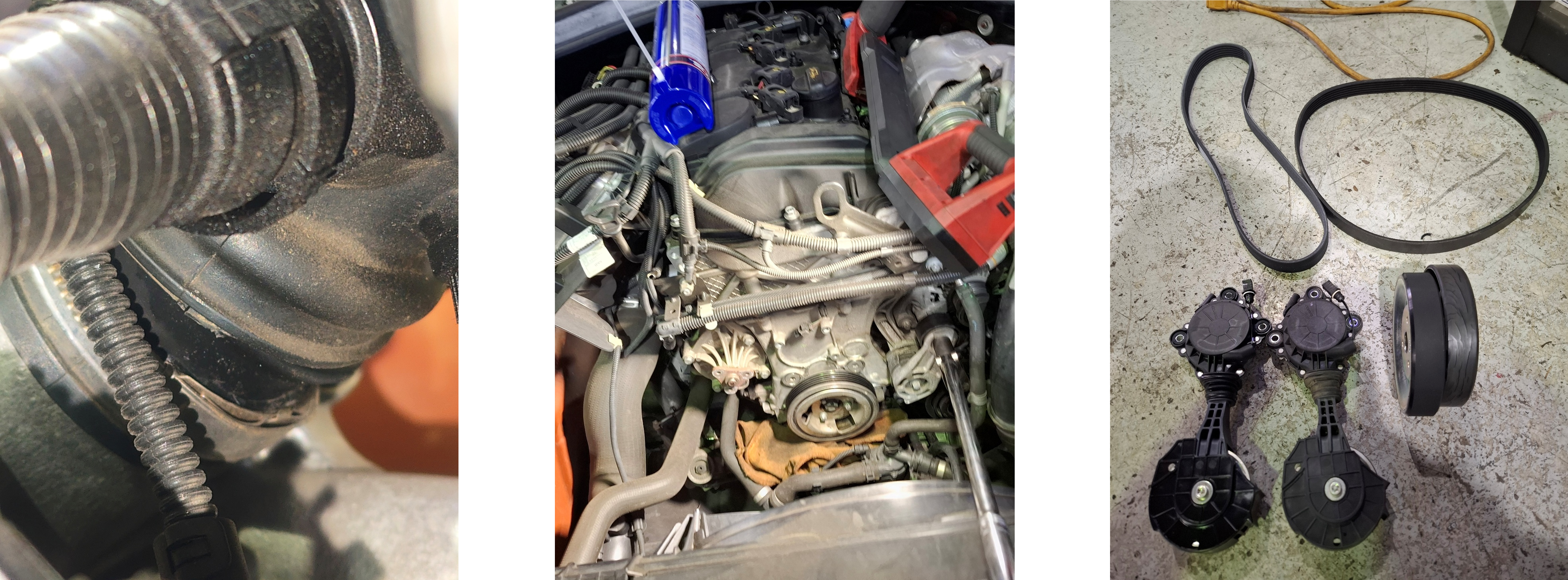 118iオイル漏れ清掃、ウォーターポンププーリー交換