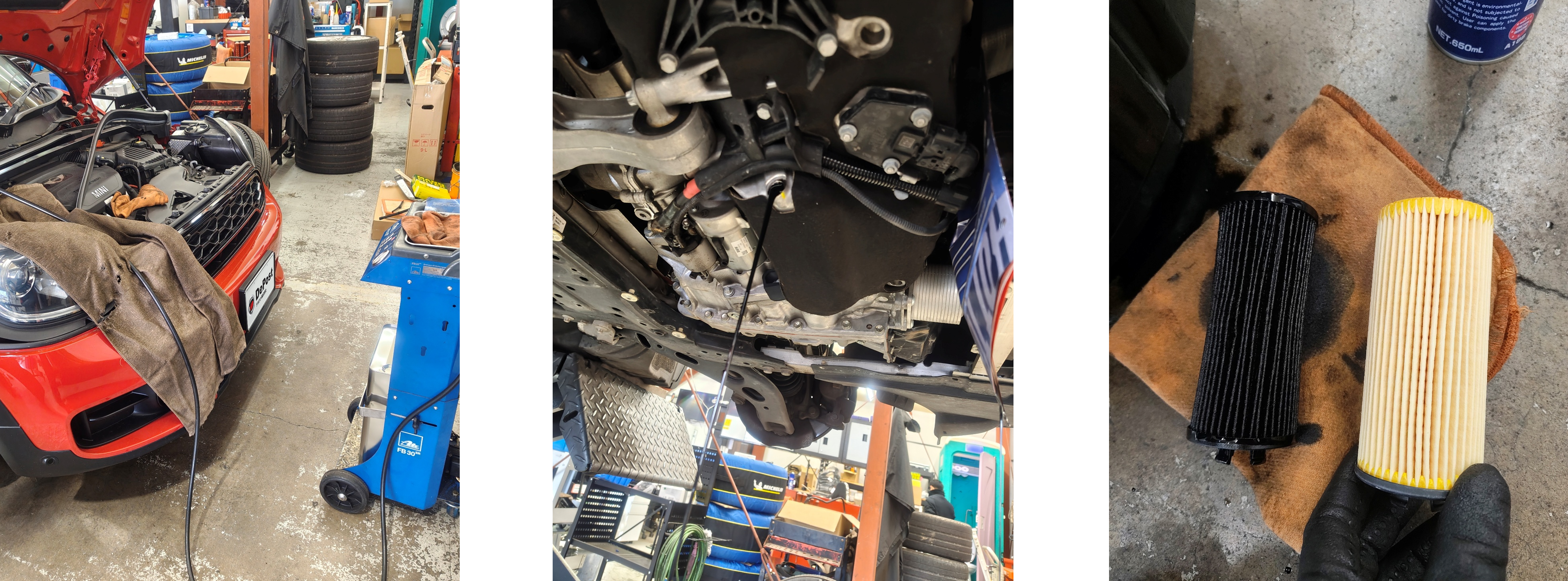 MINIブレーキフルード交換、エンジンオイル・オイルフィルター交換