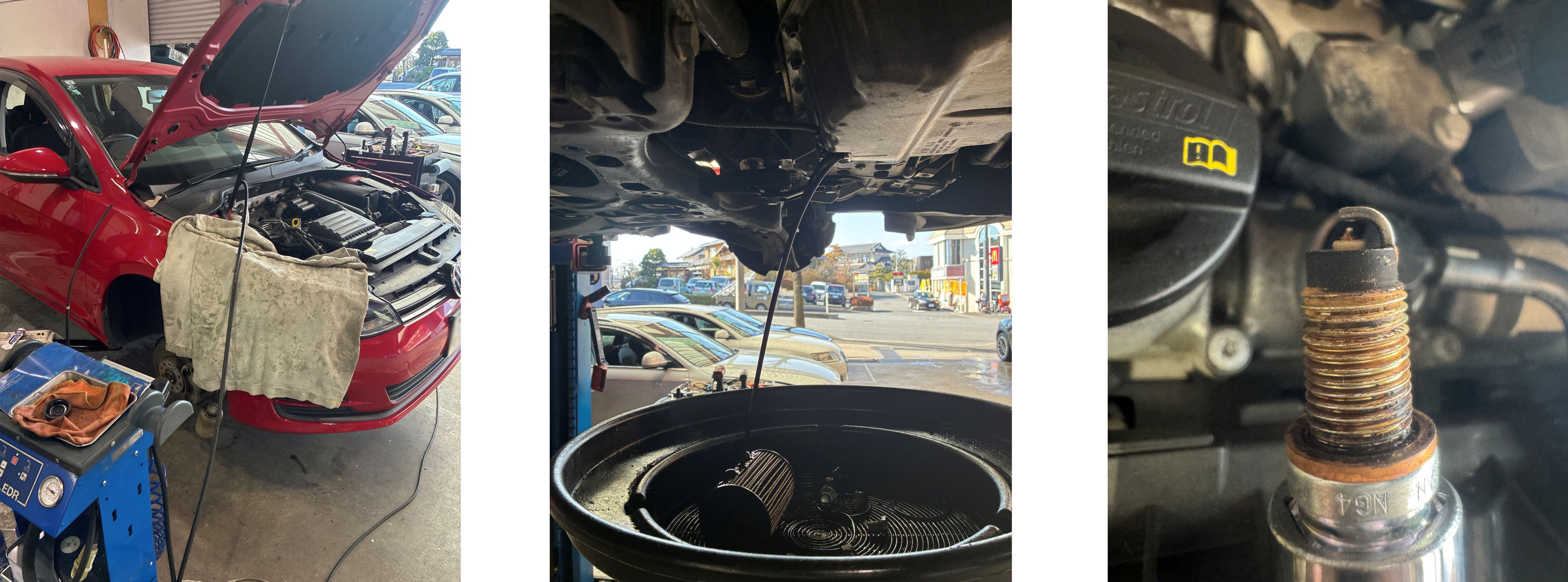 ゴルフブレーキフルード交換、エンジンオイル・オイルフィルター交換