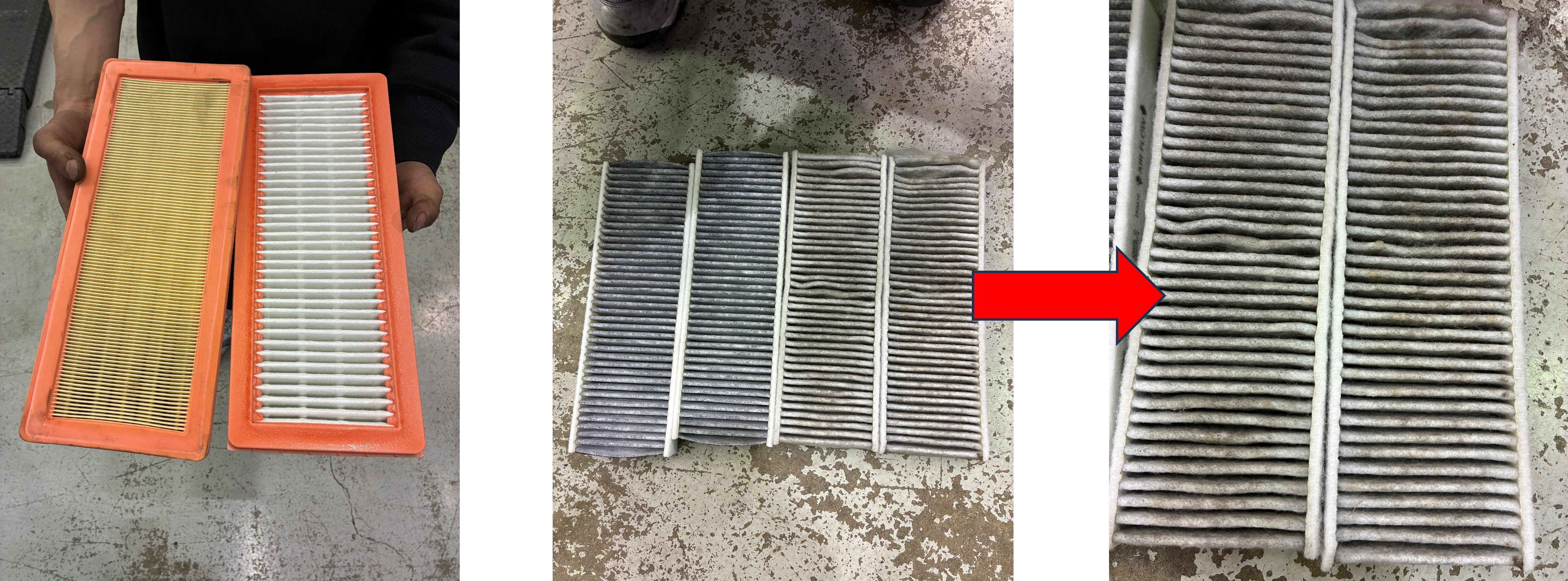 5008エアコンフィルター交換、エアクリーナー交換