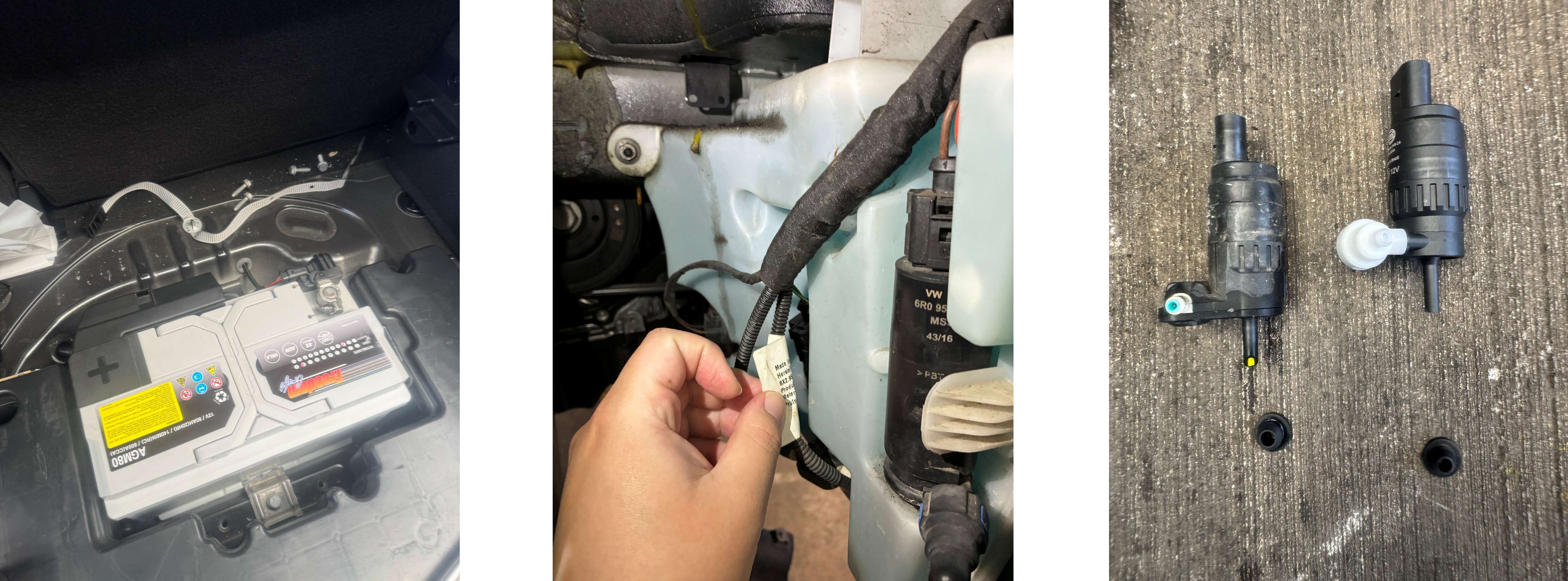 S1バッテリー交換、ウォッシャー液漏れ